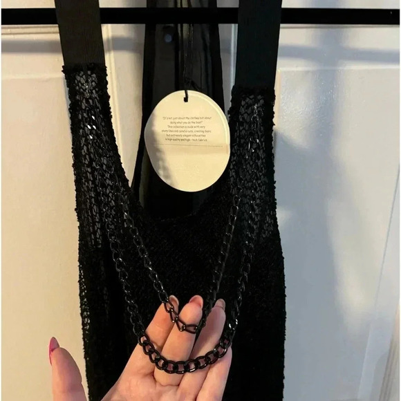 S.M.N Chain Swim Coverup Dress Black OneSize NWT Edgy Fun Chain Necklace Detail - Picture 8 of 16